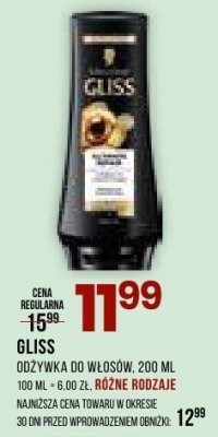 Odżywka do włosów Gliss, 200 ml promocja w Drogerie Natura