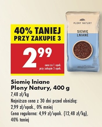 Siemię lniane Plony natury promocja w Biedronka