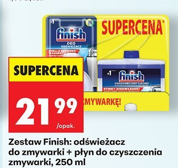 Zestaw Finish: odświeżacz do zmywarki + płyn do czyszczenia zmywarki, 250 ml promocja w Biedronka