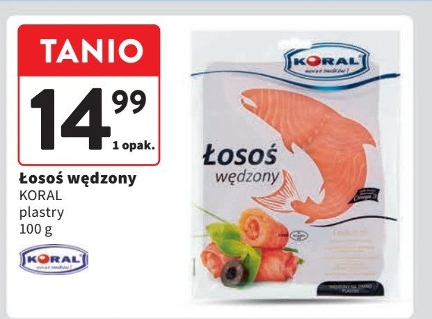 Łosoś sałatkowy wędzony Koral (graal) promocja w Intermarche