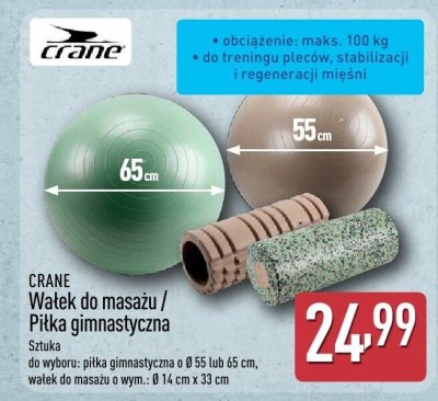 Wałek do masażu / Piłka gimnastyczna CRANE promocja w Aldi