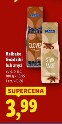Goździki lub anyż Belbake promocja w Lidl