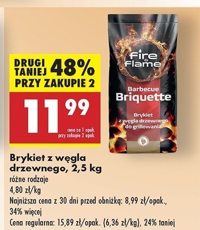 Brykiet drzewny Fire & flame promocja