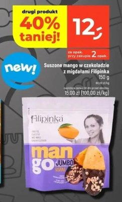 Suszone mango w czekoladzie z migdałami Filipinka, 150 g promocja w Dealz