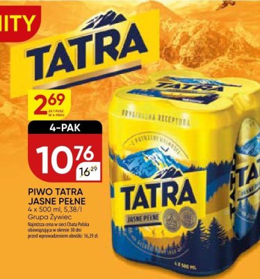 Piwo Tatra jasne pełne 4-pak promocja w Chata Polska