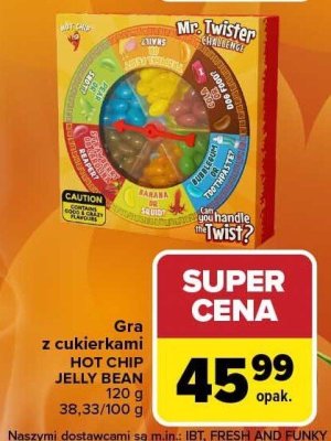 Gra z cukierkami Mr. Twister HOT CHIP JELLY BEAN promocja w Carrefour Market