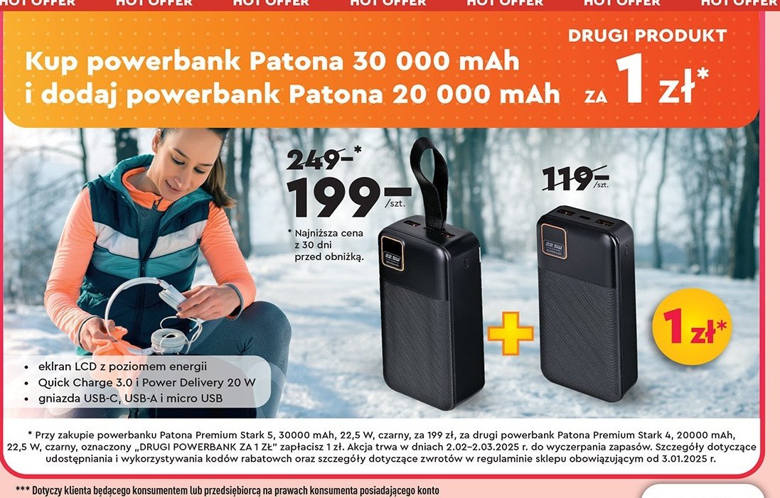 Powerbank paton 30000 mah promocja w Biedronka