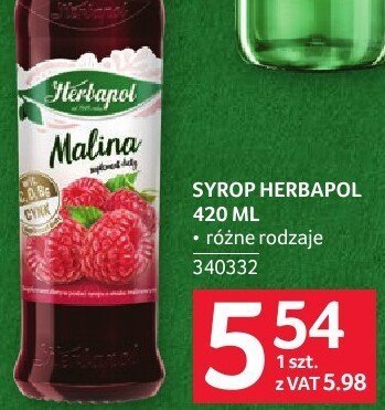 Syrop HERBAPOL 420 ml różne rodzaje promocja w Selgros