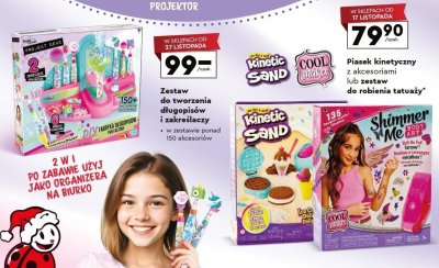 Piasek kinetyczny z akcesoriami lub zestaw do robienia tatuaży promocja w Biedronka