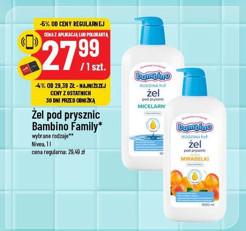 Żel pod prysznic micelarny Bambino rodzina promocja