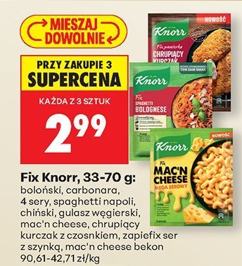 Fix Knorr, 33-70 g spaghetti napoli promocja w Biedronka