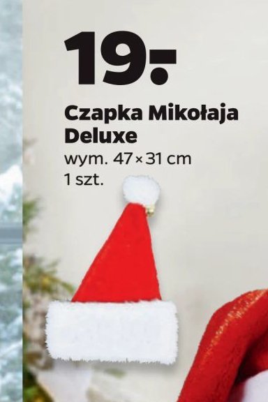 Czapka mikołaja deluxe promocja w Netto