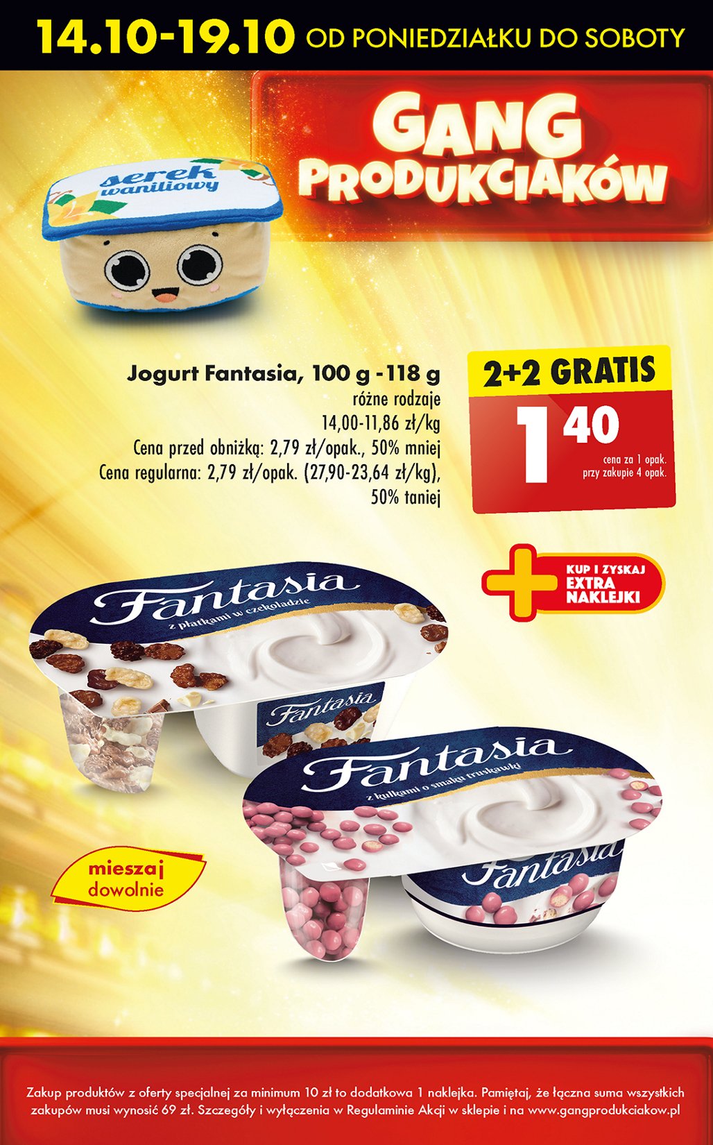 Jogurt z kulkami w różowej czekoladzie Danone fantasia promocja