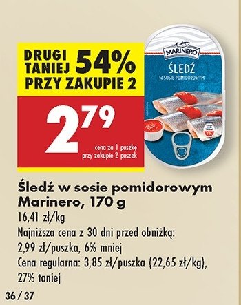 Śledż w sosie pomidorowym Marinero promocja w Biedronka