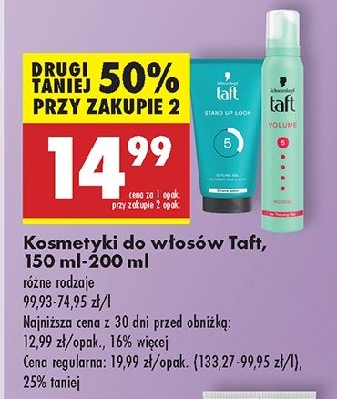 Pianka do włosów mega Taft promocja w Biedronka