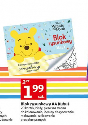 Blok rysunkowy 20 k. bia艂y kubu艣 puchatek promocja