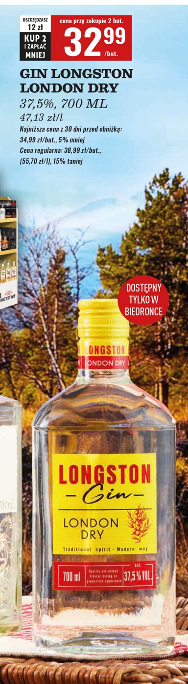 Gin Longston promocja w Biedronka