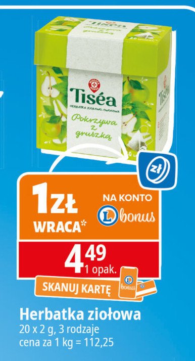 Pokrzywa z gruszką Wiodąca marka tisea promocja w Leclerc