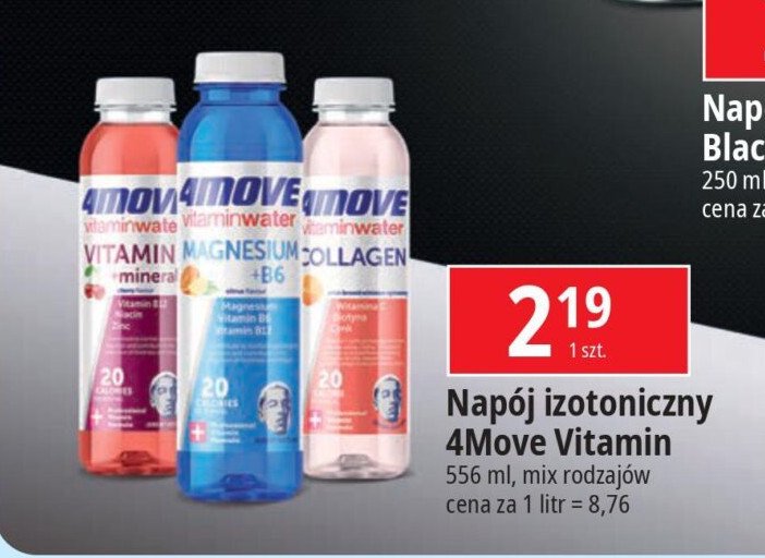 Napój magnez + witaminy 4move vitamin water promocja w Leclerc