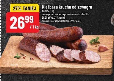 Kiełbasa krucha od szwagra Animex promocja w POLOmarket