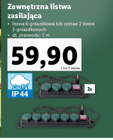 Listwa zasilająca 3-gniazdkowa Parkside promocja w Kaufland