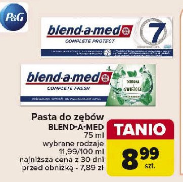 Pasta do zębów wyjątkowa biel i świeżość Blend-a-med complete fresh promocja