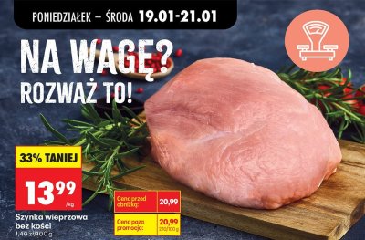Szynka wieprzowa bez kości promocja w Biedronka