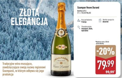 Szampan Veuve Durand promocja w Aldi