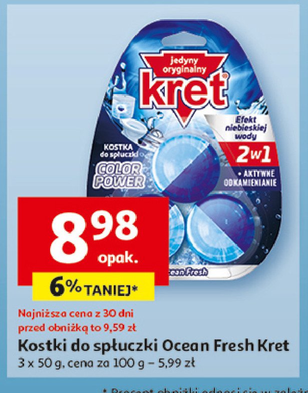 Kostka do spłuczki ocean fresh Kret promocja w Auchan