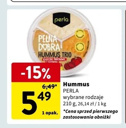 Hummus trio klasyczny burak pikantny Perla promocja