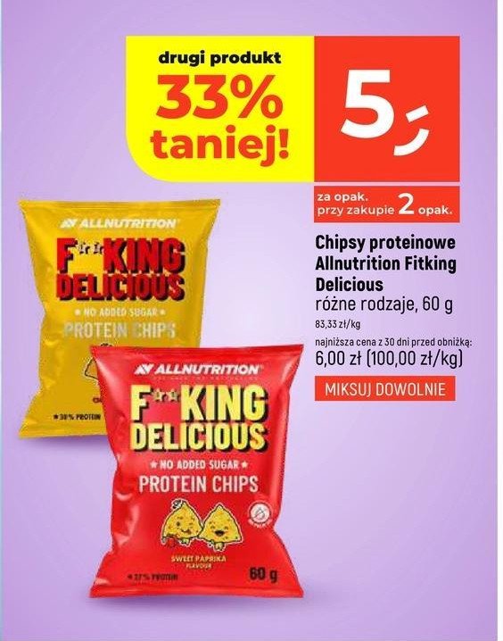 Chipsy proteinowe serowe FITKING DELICIOUS promocja w Dealz