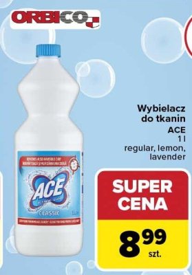 Wybielacz do tkanin 1 l regular, lemon, lavender Ace promocja w Carrefour