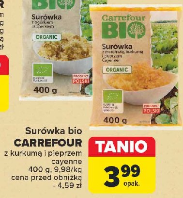 Surówka z marchwią kurkumą i pieprzem cayenne Carrefour bio promocja w Carrefour