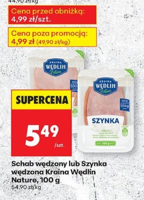 Schab wędzony lub Szynka wędzona Kraina Wedlin Nature promocja w Biedronka