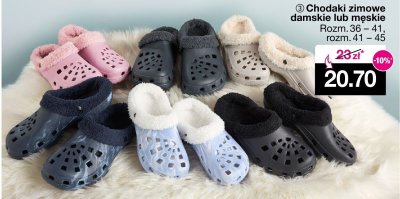 Chodaki zimowe damskie lub męskie promocja w Woolworth