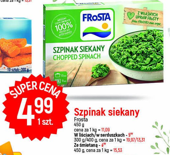 Szpinak siekany w serduszkach Frosta promocja