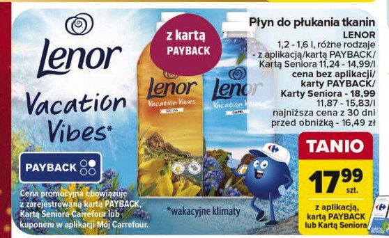 Płyn do płukania vacation vibes capri Lenor promocja