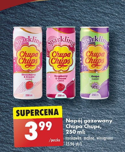 Napój strawberry & cream Chupa chups sparkling promocja