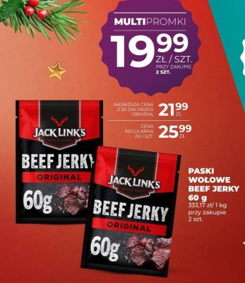 Paski wołowe Beef Jerky Jack Link's Original 60 g promocja w Duży Ben
