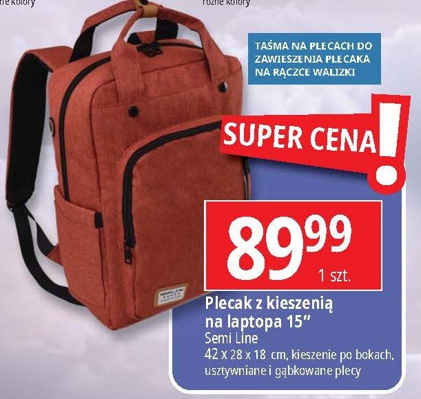 Plecak na laptop 15-16 Semi line promocja