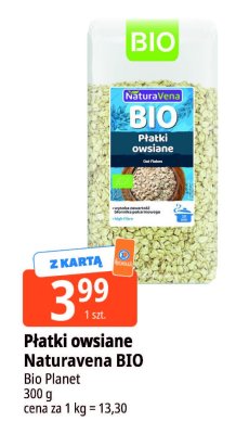 Płatki owsiane Naturavena BIO Bio Planet promocja w Leclerc