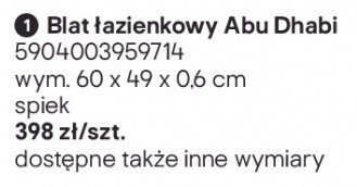 Blat łazienkowy Abu Dhabi promocja w Castorama