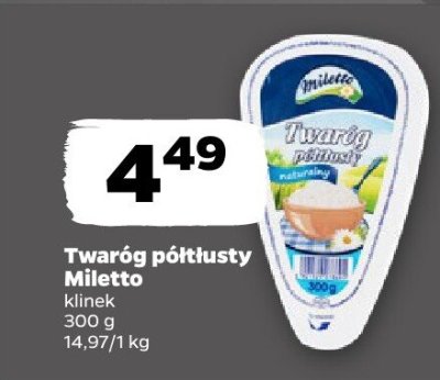 Twaróg półtłusty klinek promocja w Netto