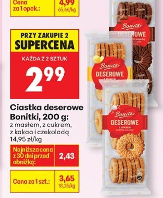Ciastka deserowe z cukrem promocja w Biedronka
