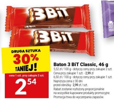 Baton 3 BiT Classic, 46 g promocja w Twój Market