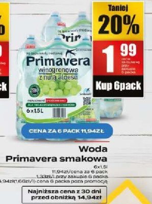 Woda Primavera smakowa promocja w Supeco