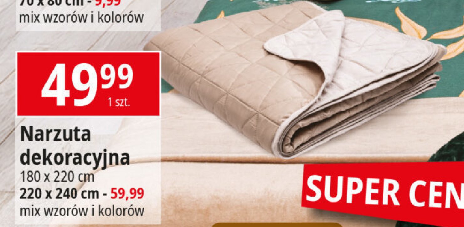 Narzuta 180 x 220 cm promocja w Leclerc