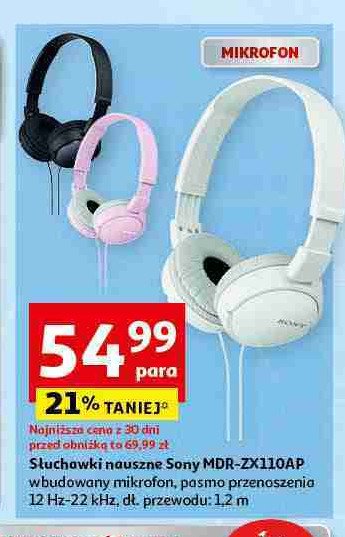 Słuchawki mdrzx110b różowe Sony promocja