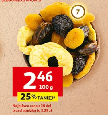 Suszone owoce mieszanka promocja w Auchan