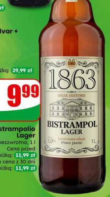 Piwo Lager butelka  promocja w Dino